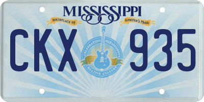 MS license plate CKX935