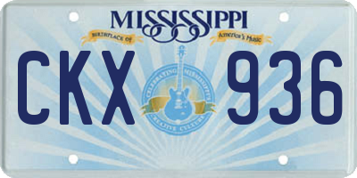 MS license plate CKX936