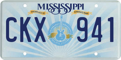 MS license plate CKX941
