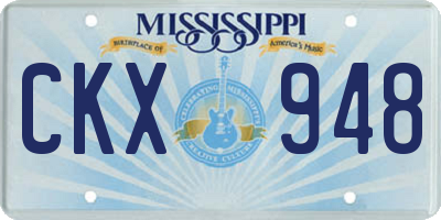MS license plate CKX948