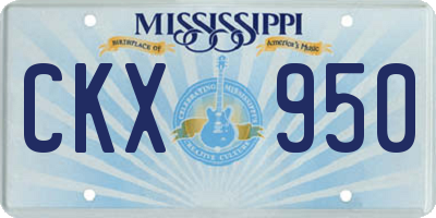 MS license plate CKX950