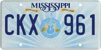 MS license plate CKX961