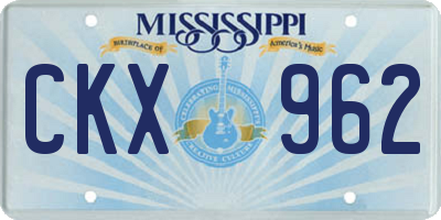 MS license plate CKX962