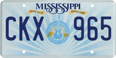 MS license plate CKX965