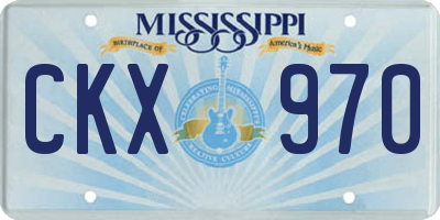 MS license plate CKX970