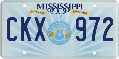 MS license plate CKX972