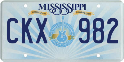 MS license plate CKX982