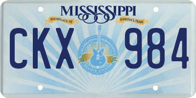 MS license plate CKX984
