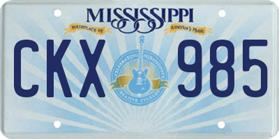 MS license plate CKX985