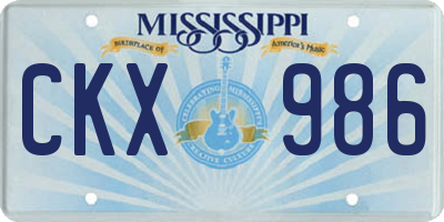 MS license plate CKX986