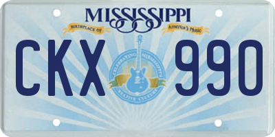 MS license plate CKX990