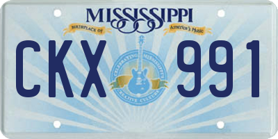 MS license plate CKX991