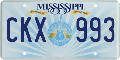 MS license plate CKX993