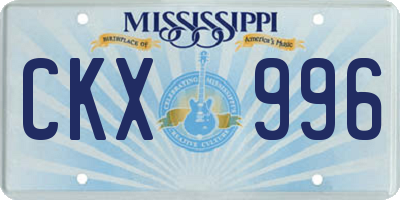 MS license plate CKX996