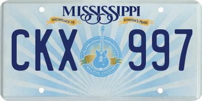 MS license plate CKX997