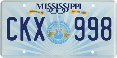 MS license plate CKX998
