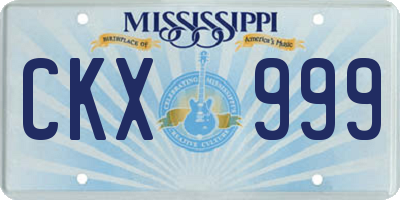 MS license plate CKX999
