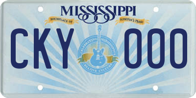 MS license plate CKY000
