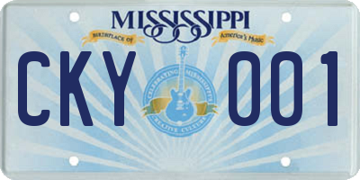 MS license plate CKY001