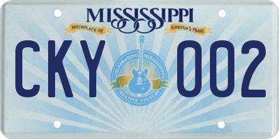MS license plate CKY002