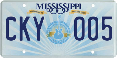 MS license plate CKY005