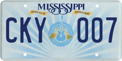MS license plate CKY007