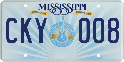 MS license plate CKY008