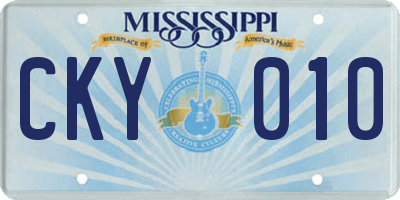 MS license plate CKY010