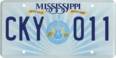 MS license plate CKY011