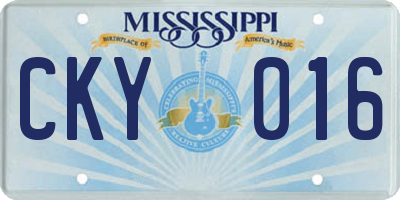 MS license plate CKY016