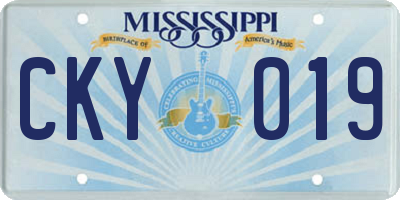 MS license plate CKY019
