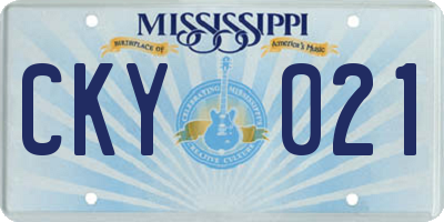 MS license plate CKY021