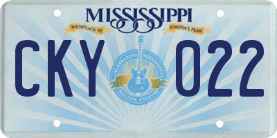 MS license plate CKY022