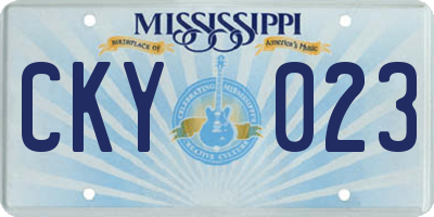 MS license plate CKY023