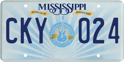 MS license plate CKY024