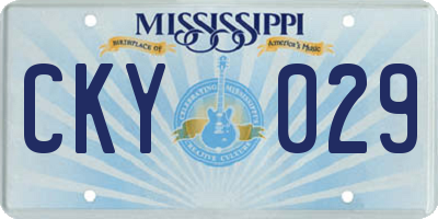 MS license plate CKY029