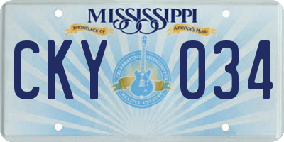 MS license plate CKY034