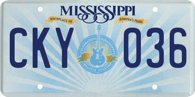 MS license plate CKY036