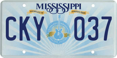 MS license plate CKY037