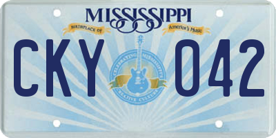 MS license plate CKY042
