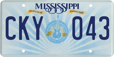 MS license plate CKY043