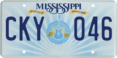 MS license plate CKY046