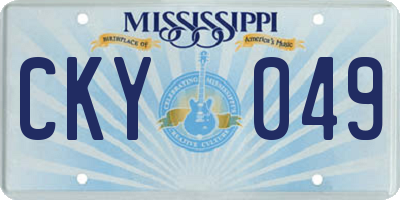MS license plate CKY049