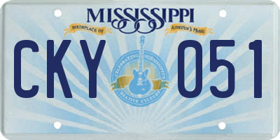 MS license plate CKY051