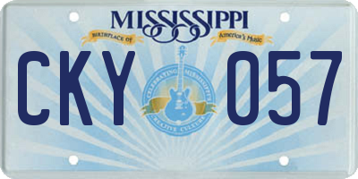 MS license plate CKY057