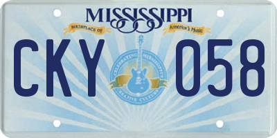 MS license plate CKY058