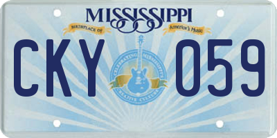 MS license plate CKY059