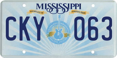 MS license plate CKY063