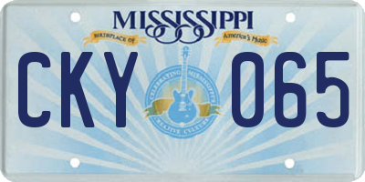 MS license plate CKY065
