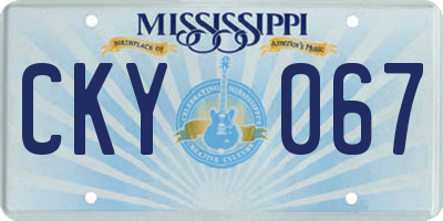 MS license plate CKY067